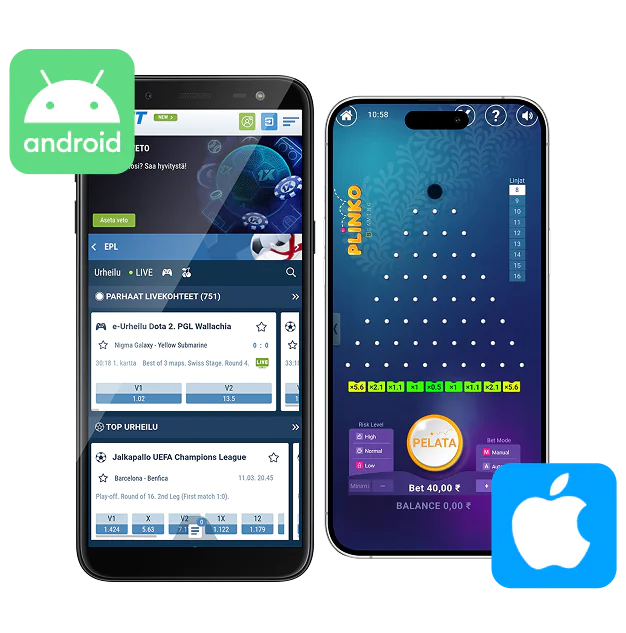 Pelaa Plinkoa 1xbet-sovelluksessa Androidille ja iOS:lle