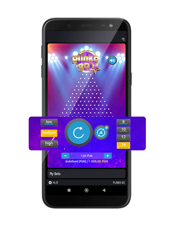 Määritä rivien määrä ja riskitaso Plinko GO:ssa, vaihe 4