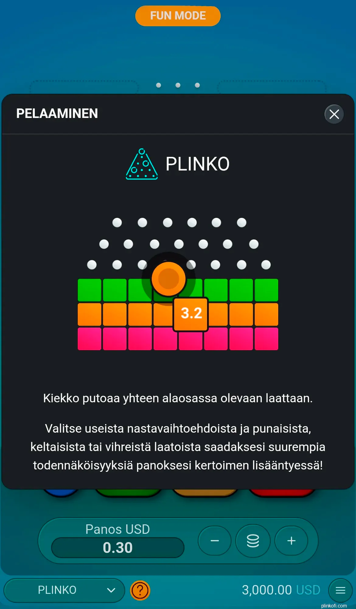 Miten pelaan Plinkoa?